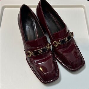 Tory Burch Dark Red Patent Loafers  Perrine Loafer In Rubino 5.5